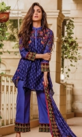 PRINTED KHADDAR SHIRT : 3 MTR PRINTED KHADDAR TROUSER : 2.5 MTR PRINTED JACQAURD LINEN DUPATTA : 2.5 MTR