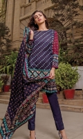 PRINTED KHADDAR SHIRT : 3 MTR PRINTED KHADDAR TROUSER : 2.5 MTR PRINTED JACQAURD LINEN DUPATTA : 2.5 MTR