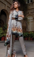 PRINTED KHADDAR SHIRT : 3 MTR PRINTED KHADDAR TROUSER : 2.5 MTR PRINTED JACQAURD LINEN DUPATTA : 2.5 MTR