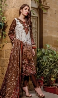 PRINTED KHADDAR SHIRT : 3 MTR PRINTED KHADDAR TROUSER : 2.5 MTR PRINTED JACQAURD LINEN DUPATTA : 2.5 MTR