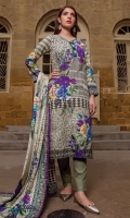 PRINTED KHADDAR SHIRT : 3 MTR PRINTED KHADDAR TROUSER : 2.5 MTR PRINTED JACQAURD LINEN DUPATTA : 2.5 MTR