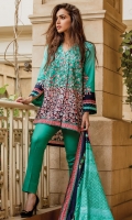 PRINTED KHADDAR SHIRT : 3 MTR PRINTED KHADDAR TROUSER : 2.5 MTR PRINTED JACQAURD LINEN DUPATTA : 2.5 MTR