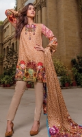 PRINTED KHADDAR SHIRT : 3 MTR PRINTED KHADDAR TROUSER : 2.5 MTR PRINTED JACQAURD LINEN DUPATTA : 2.5 MTR