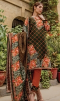 PRINTED KHADDAR SHIRT : 3 MTR PRINTED KHADDAR TROUSER : 2.5 MTR PRINTED JACQAURD LINEN DUPATTA : 2.5 MTR