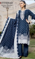 printed khaddar unstitched 3pc suit