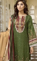 printed khaddar unstitched 3pc suit