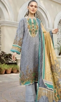 printed khaddar unstitched 3pc suit