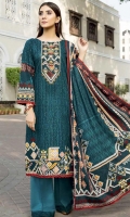 printed khaddar unstitched 3pc suit