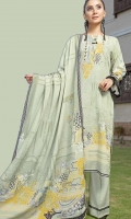 printed khaddar unstitched 3pc suit