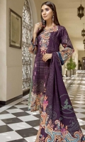 printed khaddar unstitched 3pc suit