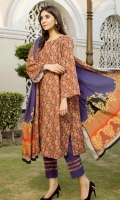 printed khaddar unstitched 3pc suit