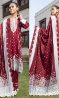 printed khaddar unstitched 3pc suit