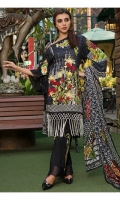 PRINTED EMB LAWN FRONT : 1.25 MTR PRINTED LAWN BACK & SLEEVES : 1.9 MTR CAMBRIC TROUSER : 2.5 MTR PRINTED BROSHA DUPATTA : 2.5 MTR ACCESSORIES NECK MOTIF : 1 PC MOTIF : 2 PCS