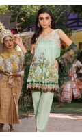 PRINTED LAWN SHIRT : 3 MTR CAMBRIC TROUSER : 2.5 MTR PRINTED CHIFFON DUPATTA : 2.5 MTR ACCESSORIES LACE : 2 PCS MOTIF : 1 PC