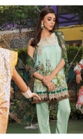 PRINTED LAWN SHIRT : 3 MTR CAMBRIC TROUSER : 2.5 MTR PRINTED CHIFFON DUPATTA : 2.5 MTR ACCESSORIES LACE : 2 PCS MOTIF : 1 PC