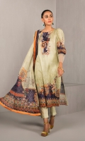 DIGITAL PRINTED LAWN SHIRT : 3 MTR DYED TROUSER : 2.5 MTR DIGITAL PRINTED CHIFFON DUPATTA : 2.5 MTR