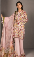 DIGITAL PRINTED LAWN SHIRT : 3 MTR DYED TROUSER : 2.5 MTR DIGITAL PRINTED CHIFFON DUPATTA : 2.5 MTR