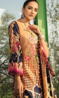 LAWN EMB PRINTED SHIRT : 3 MTR DYED LAWN TROUSER : 2.5 MTR LAWN PRINTED DUPATTA : 2.5 MTR ACCESSORIES