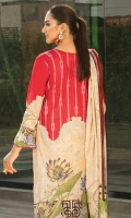 LAWN PRINTED SHIRT : 3 MTR DYED LAWN TROUSER : 2.5 MTR LAWN PRINTED DUPATTA : 2.5 MTR ACCESSORIES DAMAN EMB PATCH