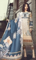 DIGITAL PRINTED EMB KHADDAR SHIRT : 3 MTR PRINTED KHADDAR TROUSER : 2.5 MTR DIGITAL PRINTED JACQUARD LINEN DUPATTA : 2.5 MTR ACCESSORIES : LACE : 1 PC DIGITAL PRINTED EMB KHADDAR SHIRT : 3 MTR PRINTED KHADDAR TROUSER : 2.5 MTR DIGITAL PRINTED JACQUARD LINEN DUPATTA : 2.5 MTR ACCESSORIES : LACE : 1 PC