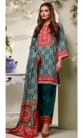 Printed Lawn Shirt : 3 Meters Dyed Lawn Trouser : 2.5 Meters Printed Lawn Dupatta : 2.5 Meters