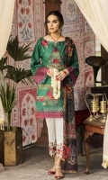 Shirt Front: Embroidered Lawn Shirt Back: Embroidered Lawn Sleeves: Embroidered Lawn Dupatta: Digital Printed Chiffon Sleeves Lace: Organza Embroidered Daman Lace: Organza Embroidered Trouser: Dyed ...