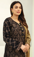 Shirt Front: Embroidered Lawn Shirt Back: Embroidered Lawn Sleeves: Borer Embroidered Lawn Dupatta: Printed Chiffon Front & Back Lace : Embroidered Organza Sleeve Lace: Embroidered Organza Trouser: Dyed Cambric