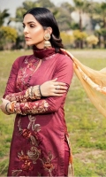 Shirt Front: Digital Printed Embroidered Lawn Shirt Back & Sleeves: Digital Printed Lawn Dupatta: Digital Printed Chiffon  Daman Lace: Organza Embroidered Trouser: Dyed Cambric  Trouser Lace: Organza Em...
