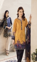 Shirt Front: Digital Printed Embroidered Lawn Shirt Back & Sleeves: Digital Printed Lawn Dupatta: Digital Printed Chiffon  Neck Lace: Organza Embroidered Trouser: Dyed Cambric  Trouser Lace: Organza Embroide...