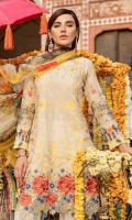 Shirt Front: Lawn Embroidered Shirt Back & Sleeves: Lawn Printed Daman Patch: Organza Embroidered Dupatta: Printed Chiffon Trouser: Dyed Cambric Trouser Patch: Organza Embroidered Shirt Front: Lawn Embroidered Shirt Back & Sleeves: Lawn Printed Daman Patch: Organza Embroidered Dupatta: Printed Chiffon Trouser: Dyed Cambric Trouser Patch: Organza Embroidered