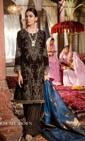 Shirt Front: Velvet Embroidered Shirt Back: Plain Velvet Sleeves: Velvet Embroidered Shawl: Dyed Banarasi Trouser: Dyed Raw Silk Shirt Front: Velvet Embroidered Shirt Back: Plain Velvet Sleeves: Velvet Embroidered Shawl: Dyed Banarasi Trouser: Dyed Raw Silk