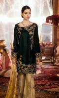 Shirt Front: Velvet Embroidered Shirt Back: Plain Velvet Sleeves: Velvet Embroidered Shawl: Dyed Chinon Banarasi Trouser: Jammawar Shirt Front: Velvet Embroidered Shirt Back: Plain Velvet Sleeves: Velvet Embroidered Shawl: Dyed Chinon Banarasi Trouser: Jammawar