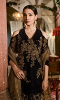 Shirt Front: Velvet Embroidered Shirt Back: Plain Velvet Sleeves: Velvet Embroidered Shawl: Dyed Banarasi Trouser: Embroidered Raw Silk Shirt Front: Velvet Embroidered Shirt Back: Plain Velvet Sleeves: Velvet Embroidered Shawl: Dyed Banarasi Trouser: Embroidered Raw Silk