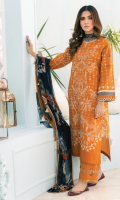 Shirt Front: Printed Embroidered Lawn Shirt Back & Sleeves : Printed Lawn Sleeves Lace: Embroidered Organza Dupatta: Printed Chiffon Trouser: Dyed Cambric