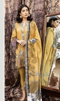 Front: Embroidered Printed Linen Back& Sleeves: Printed Linen Dupatta: Viscose Printed Shawl Trouser: Dyed Linen Neck Line: Organza Embroidered Front: Embroidered Printed Linen Back& Sleeves: Printed Linen Dupatta: Viscose Printed Shawl Trouser: Dyed Linen Neck Line: Organza Embroidered