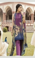 Front: Embroidered Printed Linen Back& Sleeves: Printed Linen Dupatta: Viscose Printed Shawl Trouser: Dyed Linen Daman Lace: Organza Embroidered 