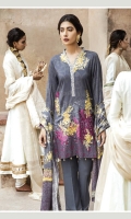 Front: Embroidered Printed Linen Back& Sleeves: Printed Linen Dupatta: Viscose Printed Shawl Trouser: Dyed Linen Neck Lace: Organza Embroidered Front: Embroidered Printed Linen Back& Sleeves: Printed Linen Dupatta: Viscose Printed Shawl Trouser: Dyed Linen Neck Lace: Organza Embroidered