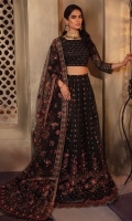 Front Blouse: Embroidered net (0.70 y) Back Blouse: Embroidered net (0.70 y) Saree Fall / Lehenga Font & Back: Embroidered Net with hand embellished (4.2 y) Sleeves: Embroidered Net (0.70 y) Saree Pallu / Dupatta: Embroidered Net with hand embellished(2.75 y) Saree Pallu / Dupatta Pallu Border: Embroidered Organza with hand embellished(2.75 y) Saree Pallu / Dupatta Lace 1: Embroidered Organza with hand embellished(2.75 y) Saree Pallu / Dupatta Lace 2: Embroidered Organza (2.75 y) Saree Fall / Lehenga Front & Back Lace: Embroidered Organza(4.2 y) Sleeve Lace: Embroidered Organza (1 y) Trouser: Dyed Raw Silk (2. 5 y)