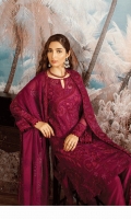 Shirt Front: Embroidered Borer Chiffon Shirt Back: Embroidered Borer Chiffon Sleeves: Embroidered Borer Chiffon Dupatta: Embroidered Borer Chiffon Sleeves Lace: Embroidered Silk Trouser: Dyed Raw Silk Trouser Lace: Embroidered Silk