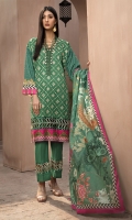 EMBROIDERED FRONT           1.15M  PRINTED BACK & SLEEVES   1.85M  DYED TROUSER      2.5M  LAWN DUPATTA     2.5M