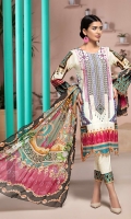 PRINTED & EMBROIDERED FRONT 1.25M PRINTED BACK & SLEEVES 1.9M PRINTED TROUSER 2.5M CHIFFON DUPATTA 2.5M EMBROIDERED PANNEL 2