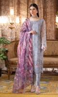 3 Piece Embroidered bember chiffon Plain Trouser