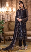 3 Piece Embroidered bember chiffon Plain Trouser