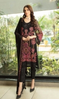 Embroidered Chiffon Shirt Embroidered Chiffon Dupatta Raw Silk Trouser