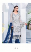 Three Piece Embroidered Chiffon Suit