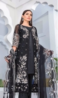 Three Piece Embroidered Chiffon Suit