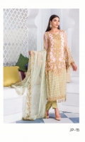 Three Piece Embroidered Chiffon Suit