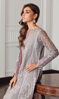 Embroidered Chiffon Front Embroidered Chiffon Back Embroidered Front & Back Borders Embroidered Chiffon Sleeves Embroidered Sleeves Border Embroidered Tie & Dye Organza Dupatta Embroidered Dupatta Borders Dyed Raw Silk Trouser