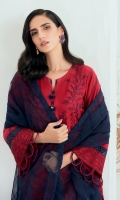 Embroidered Lawn Front Embroidered Lawn Back Embroidered Lawn Sleeves Embroidered Lawn Sleeves Border Embroidered Lawn Front & Back Border Embroidered Organza Dupatta Embroidered Trouser Patch Dyed Trouser