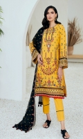 Embroidered Lawn Front Dyed Lawn Back Embroidered Lawn Sleeves Embroidered Lawn Front & Back Borders Embroidered Lawn Sleeves Border Embroidered Chiffon Dupatta Dyed Trouser